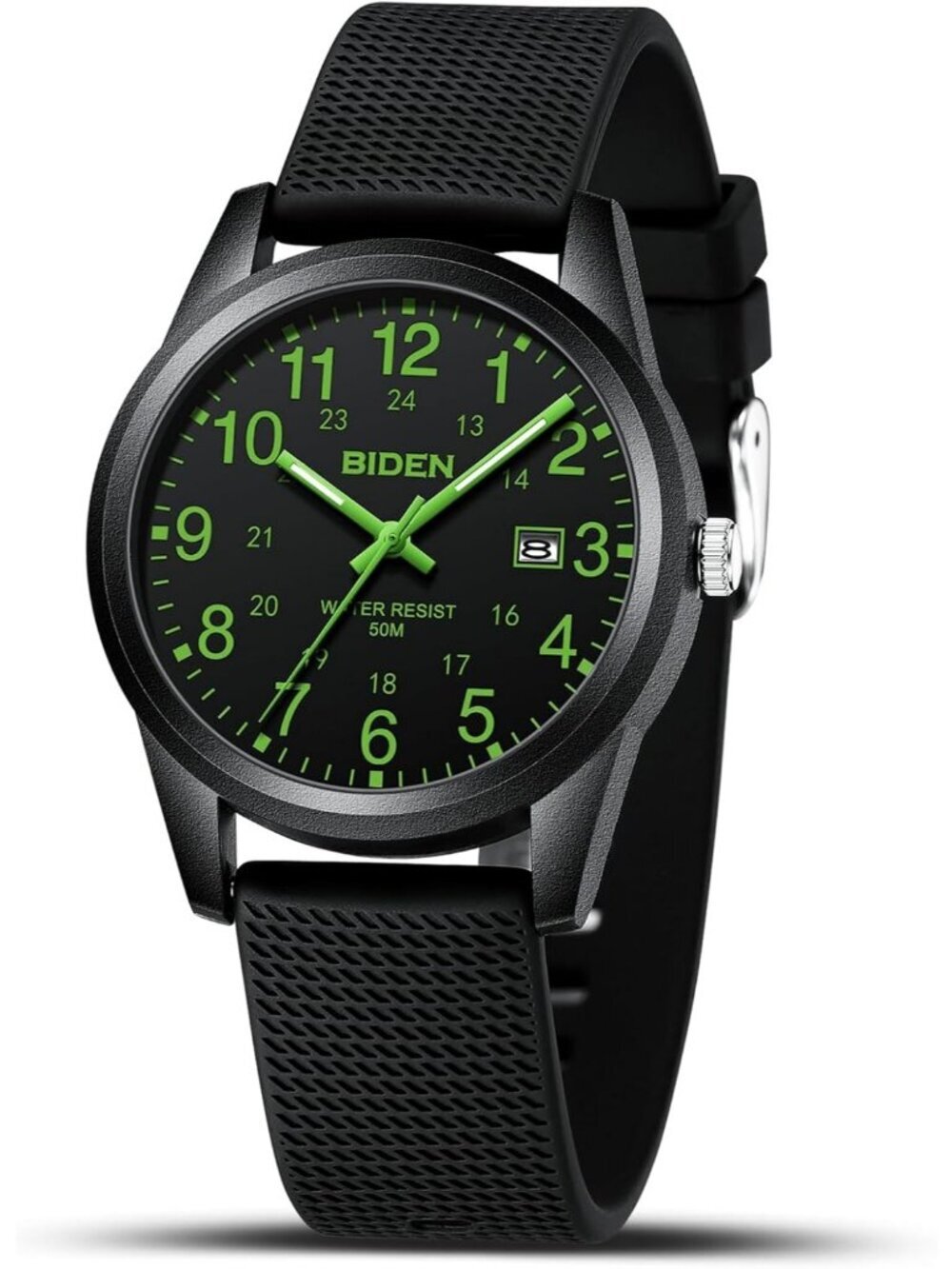 Men's Black Green Analog Unisex Medical Professionals Waterproof Nurse Watch